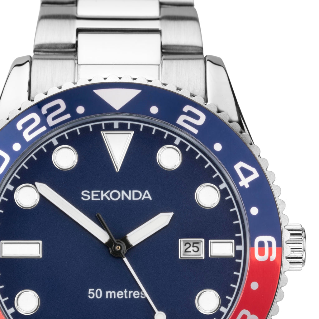 Sekonda Ocean Silver & Blue Watch - SK30196 Watch Sekonda   