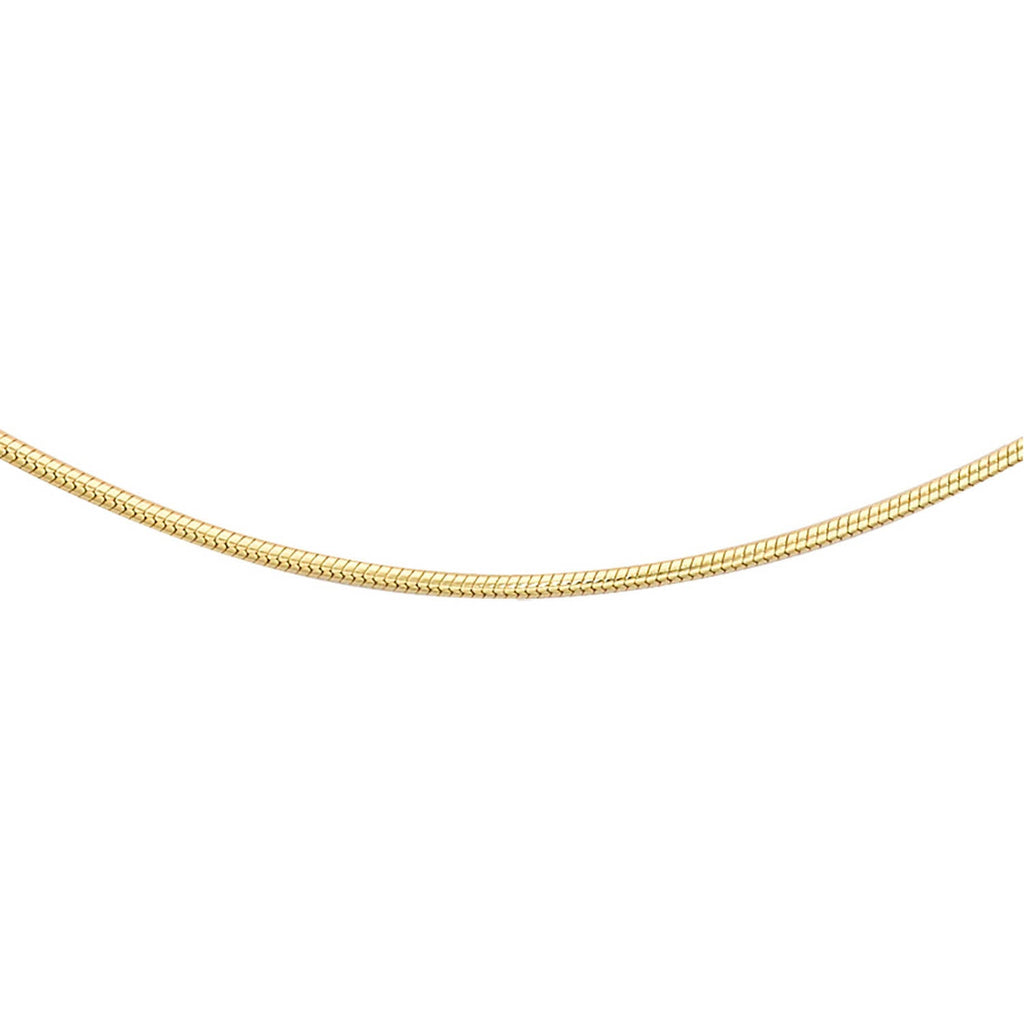 9K Yellow Gold Mini Round Snake Chain 40cm Necklace 9K Gold Jewellery   