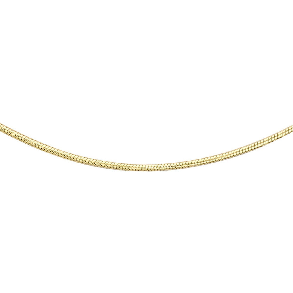 9K Yellow Gold Mini Round Snake Chain 50cm Necklace 9K Gold Jewellery   