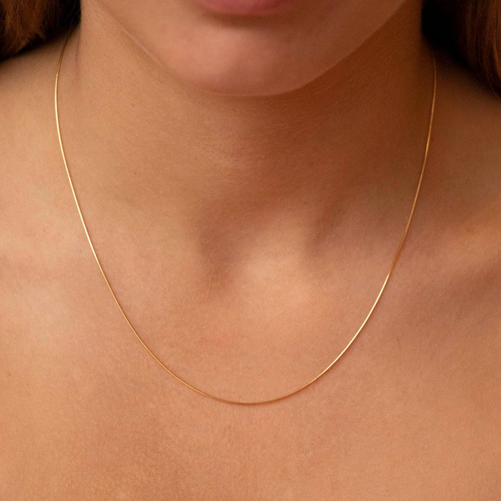 9K Yellow Gold Mini Round Snake Chain 40cm Necklace 9K Gold Jewellery   