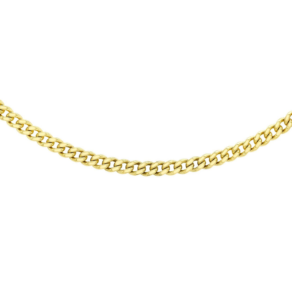 9K Yellow Gold 25 Diamond Cut Curb Chain 45cm Necklace 9K Gold Jewellery   