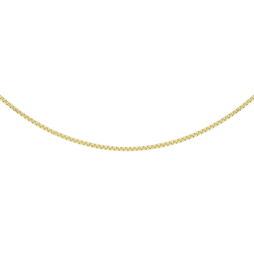 9K Yellow Gold 22 Diamond Cut Box Chain 40cm Necklace 9K Gold Jewellery   
