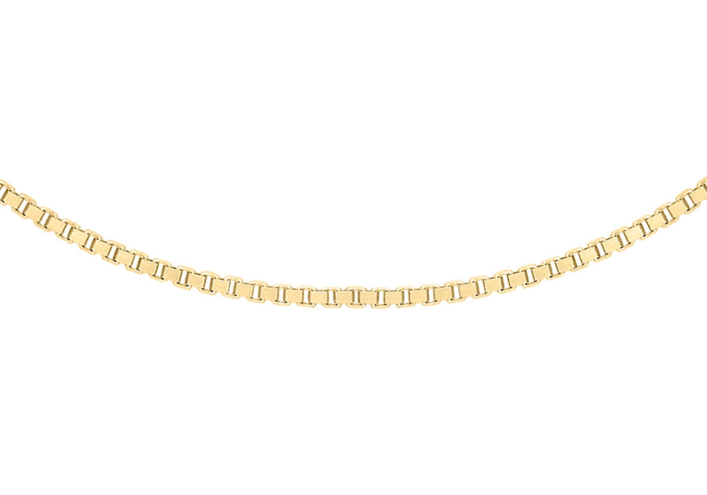 9K Yellow Gold Solid Venetian Box Chain 45-50cm Necklace 9K Gold Jewellery   