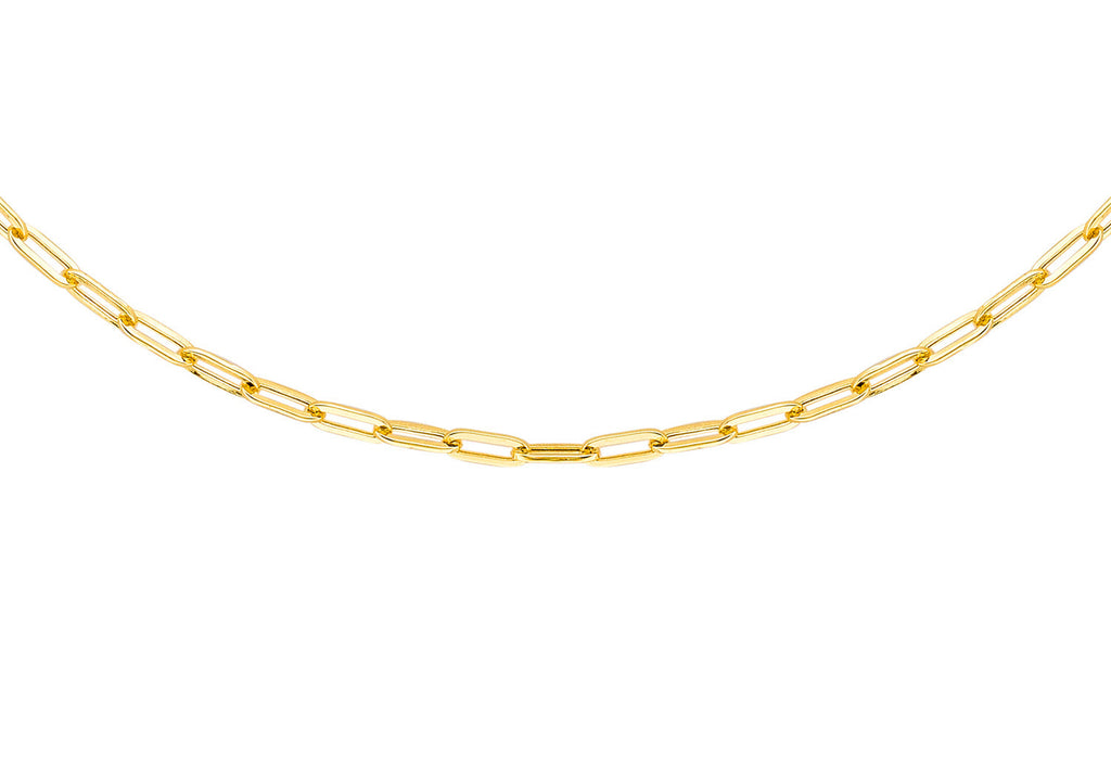 9K Yellow Gold Paper Chain Necklace 45 cm Necklace 9K Gold Jewellery   