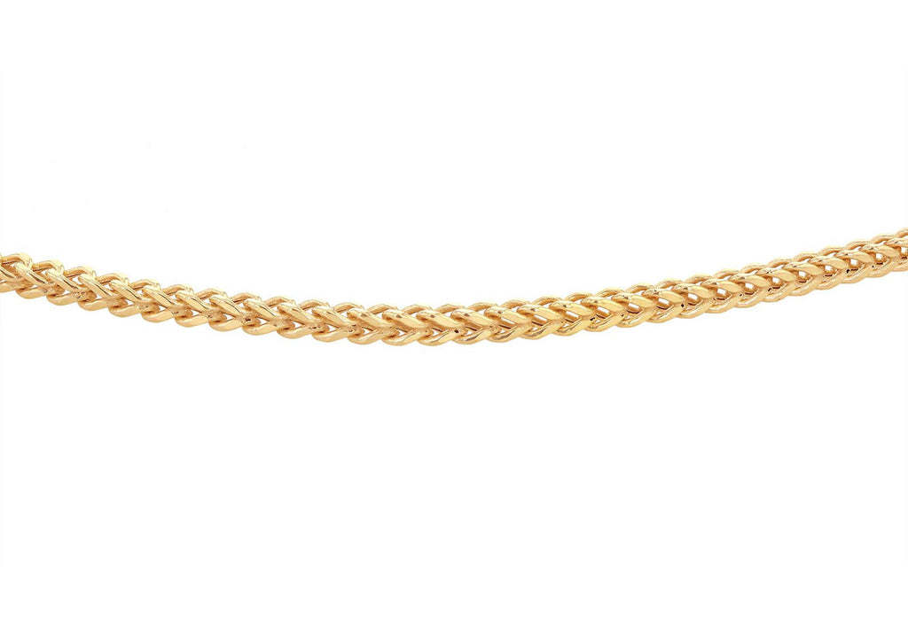 9K Yellow Gold Square Spiga Chain 55 cm Necklace 9K Gold Jewellery   