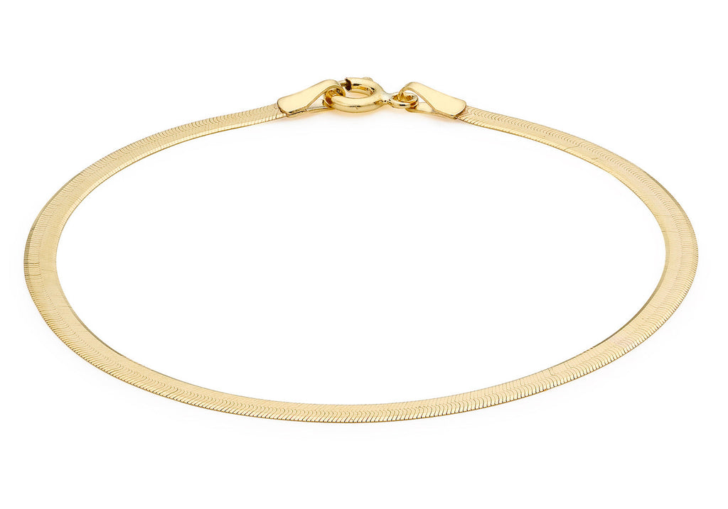 9K Yellow Gold Solid Herringbone Bracelet 18cm Bracelet 9K Gold Jewellery   