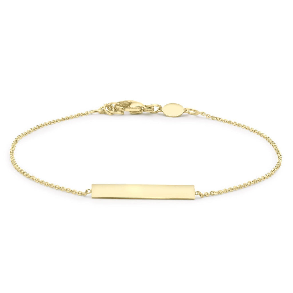 9K Yellow Gold 3mm x 20mm Horizontal-Bar Adjustable Bracelet 18cm-19cm Bracelet 9K Gold Jewellery   