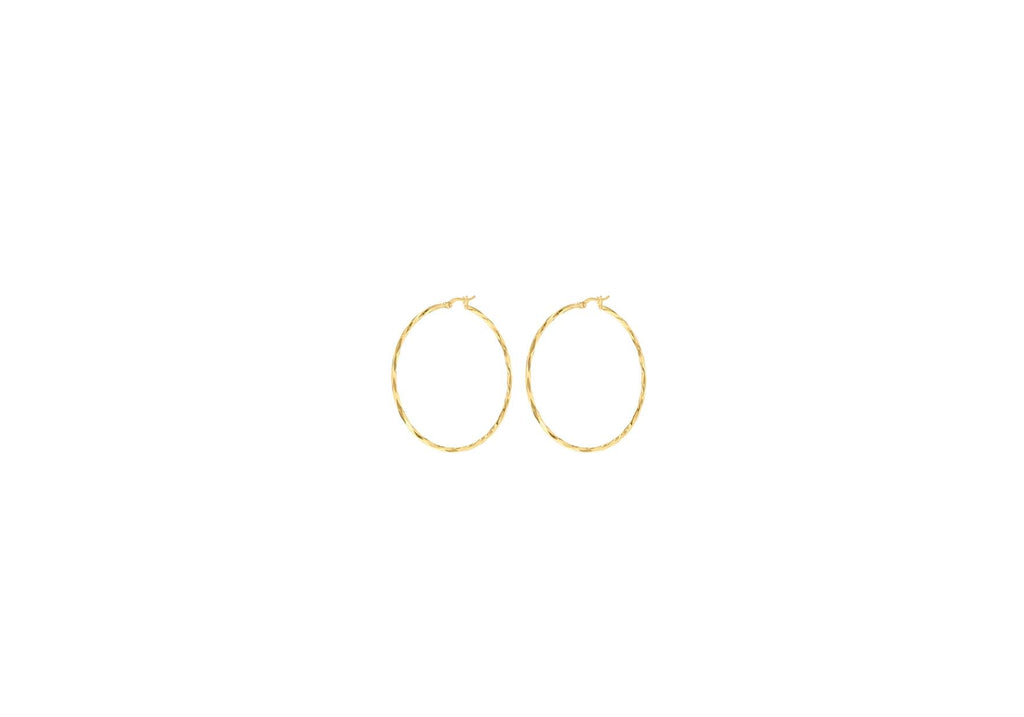 9K Yellow Gold Diamond Cut Hoop Earrings 28mm Earrings 9K Gold Jewellery   
