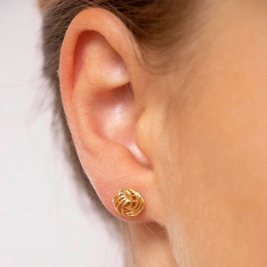 9K Yellow Gold 6mm Knot Stud Earrings Earrings 9K Gold Jewellery   
