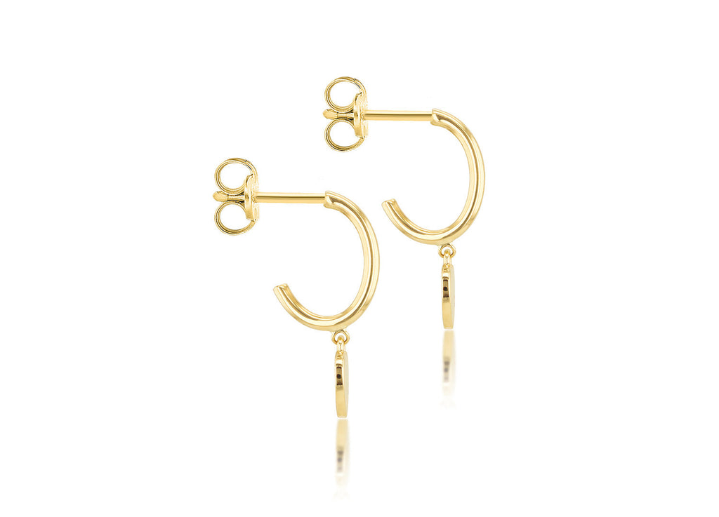 9K Yellow Gold Heart Drop Earring Earrings 9K Gold Jewellery   