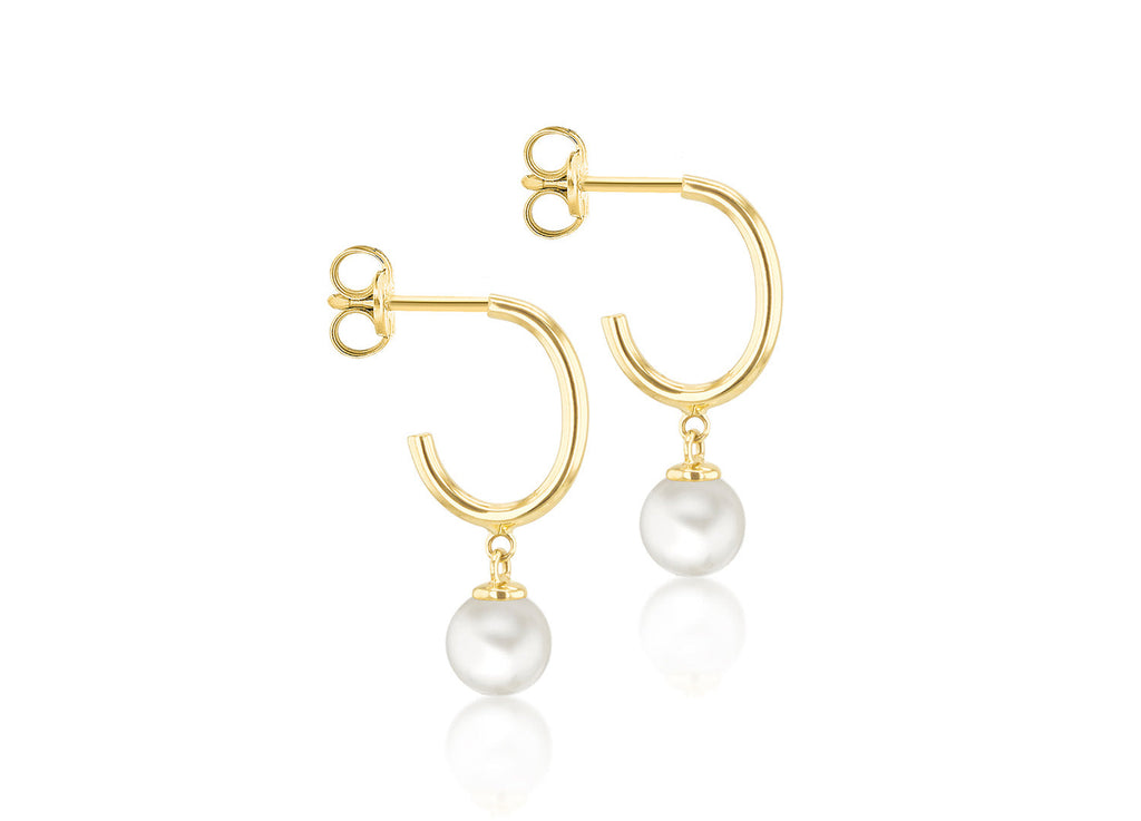 9K Yellow Gold Freshwater Pearl Drop Earrings Earrings 9K Gold Jewellery   