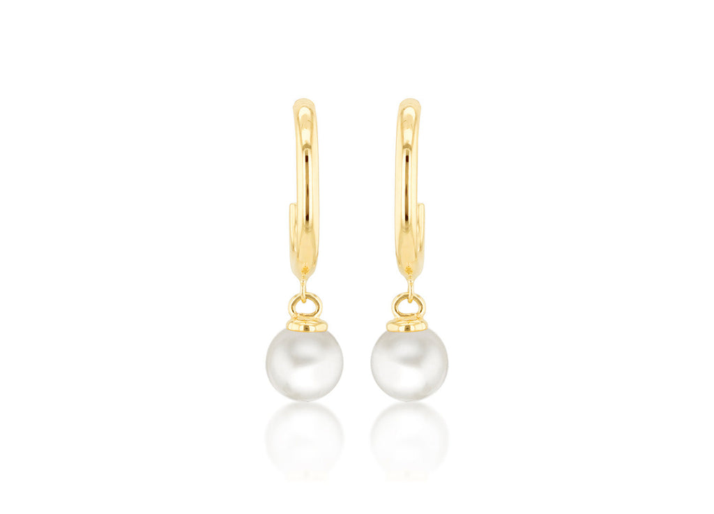 9K Yellow Gold Freshwater Pearl Drop Earrings Earrings 9K Gold Jewellery   