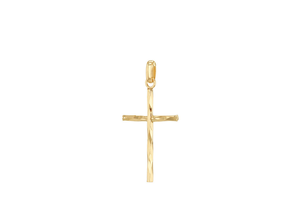 9K Yellow Gold Diamond Cut Cross Pendant Pendants 9K Gold Jewellery   