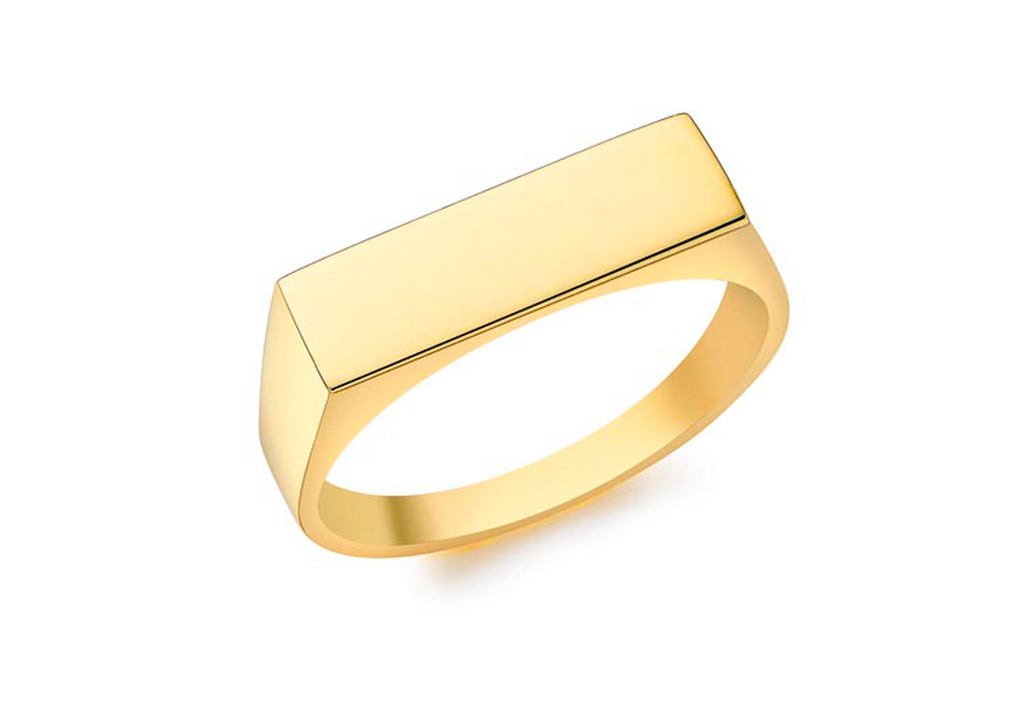 9K Yellow Gold Rectangular Signet Ring Rings 9K Gold Jewellery   