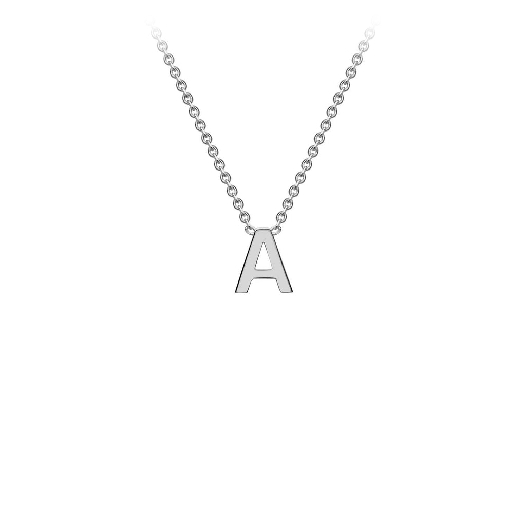 9K White Gold 'A' Initial Adjustable Letter Necklace 38/43cm Necklace 9K Gold Jewellery   