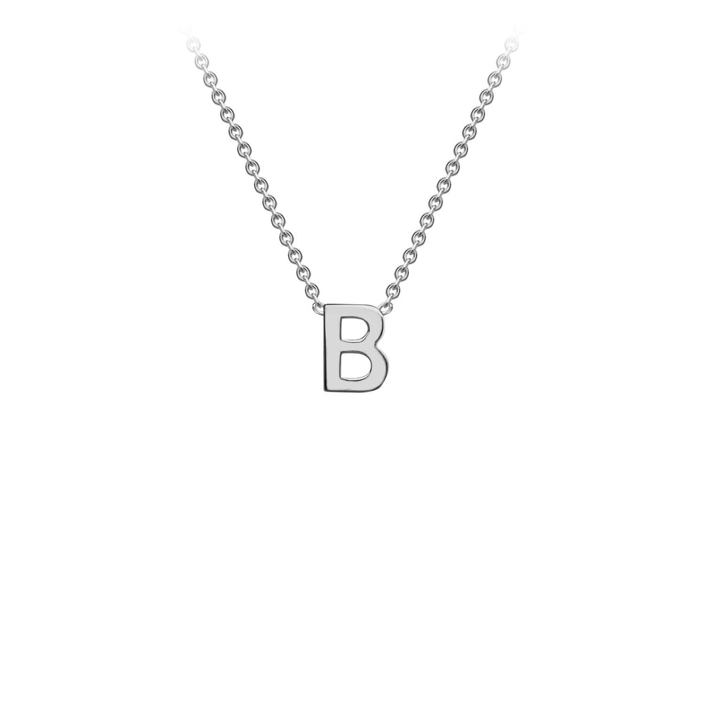 9K White Gold 'B' Initial Adjustable Letter Necklace 38/43cm Necklace 9K Gold Jewellery   