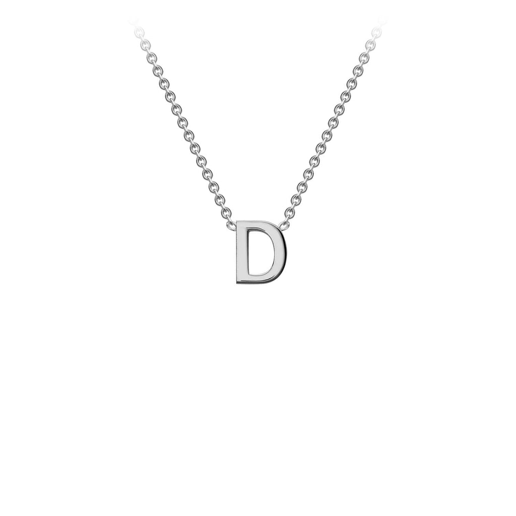 9K White Gold 'D' Initial Adjustable Letter Necklace 38/43cm Necklace 9K Gold Jewellery   