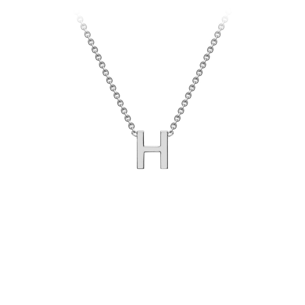 9K White Gold 'H' Initial Adjustable Letter Necklace 38/43cm Necklace 9K Gold Jewellery   