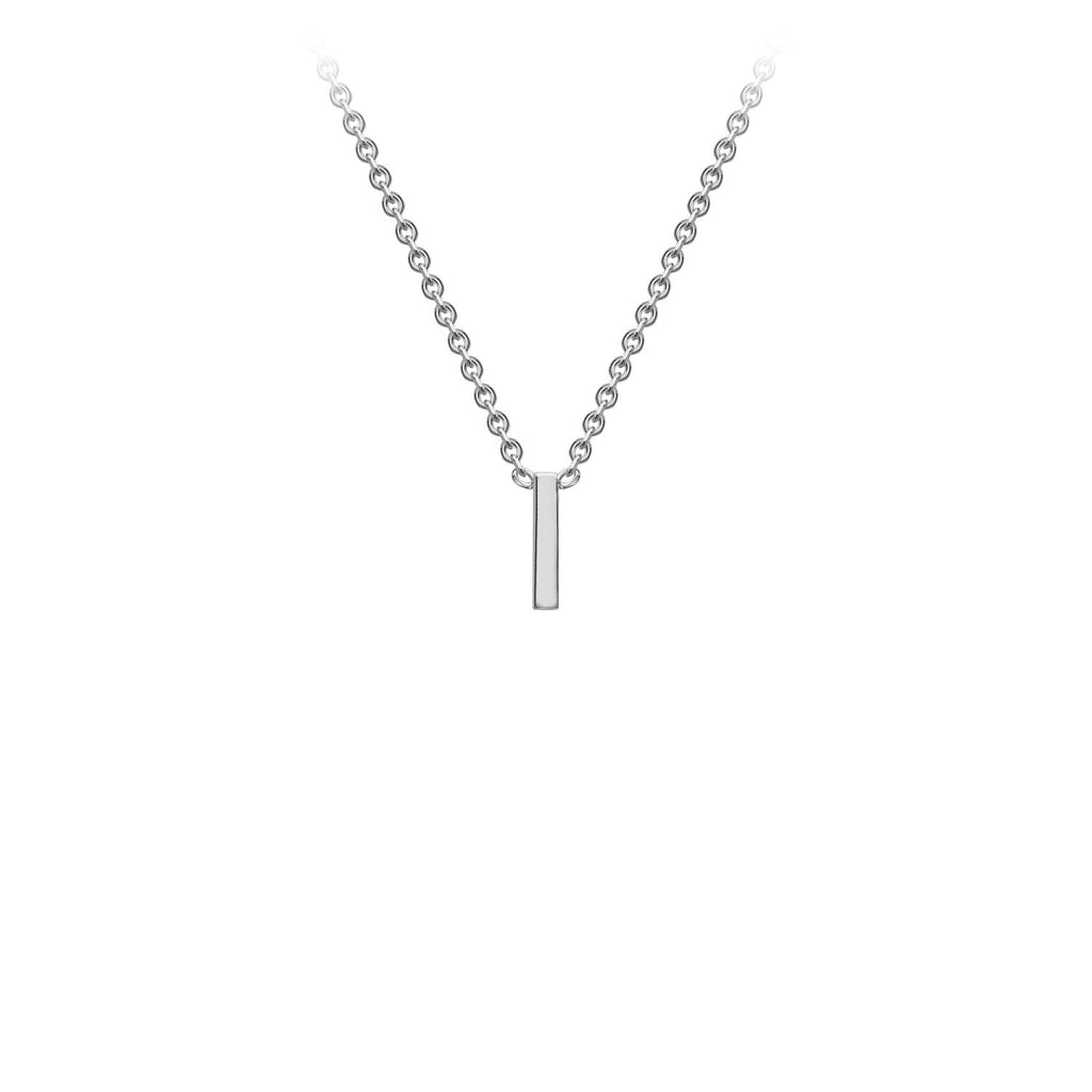 9K White Gold 'I' Initial Adjustable Letter Necklace 38/43cm Necklace 9K Gold Jewellery   