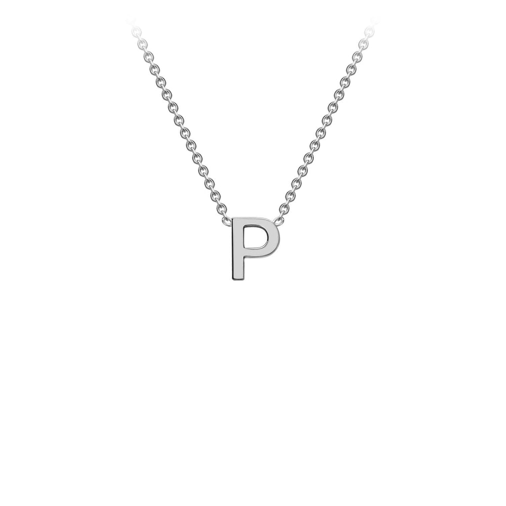 9K White Gold 'P' Initial Adjustable Letter Necklace 38/43cm Necklace 9K Gold Jewellery   