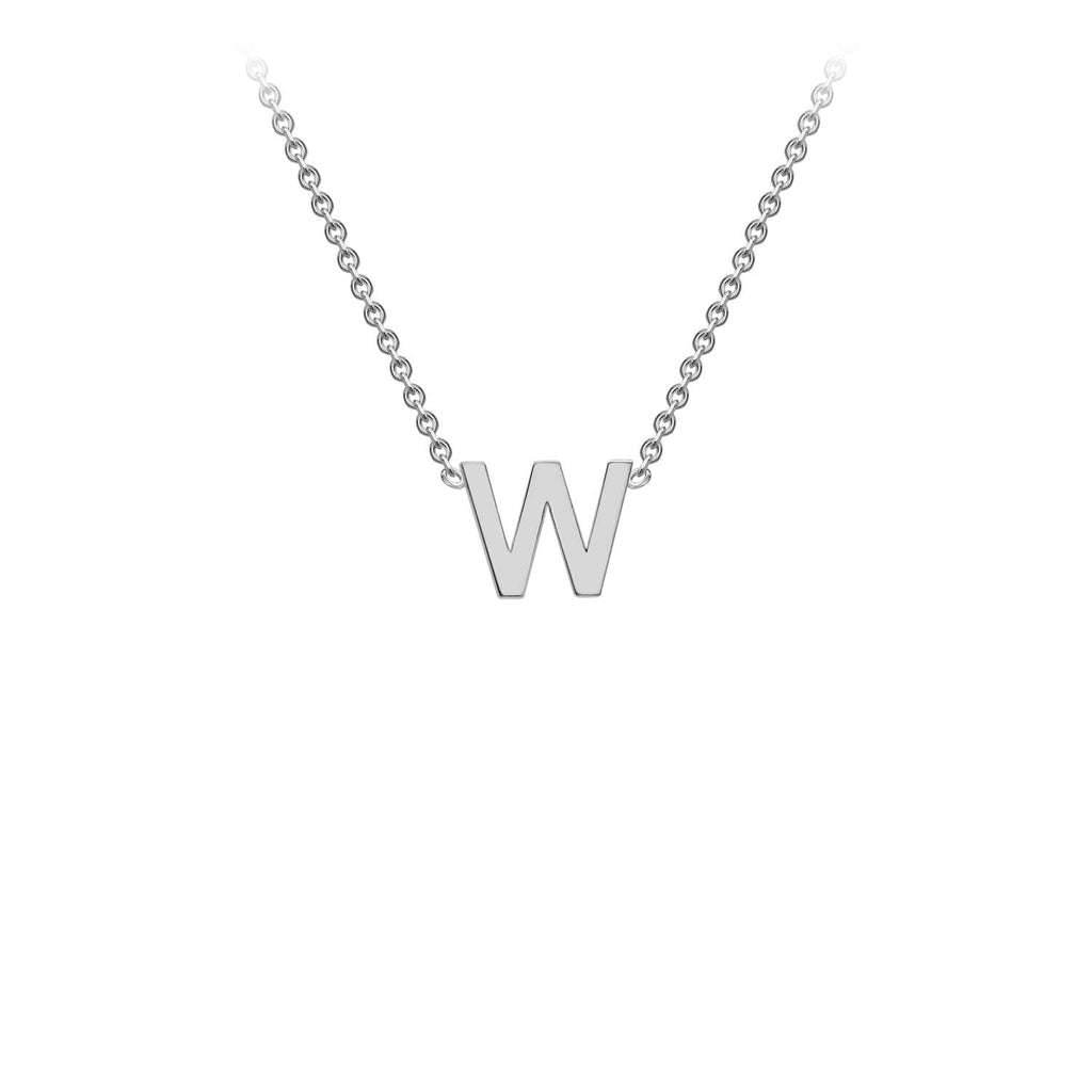 9K White Gold 'W' Initial Adjustable Letter Necklace 38/43cm Necklace 9K Gold Jewellery   