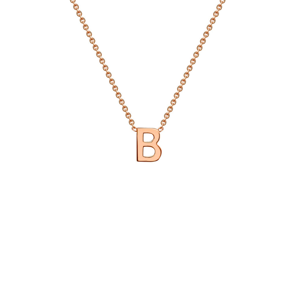 9K Rose Gold 'B' Initial Adjustable Letter Necklace 38/43cm Necklace 9K Gold Jewellery   