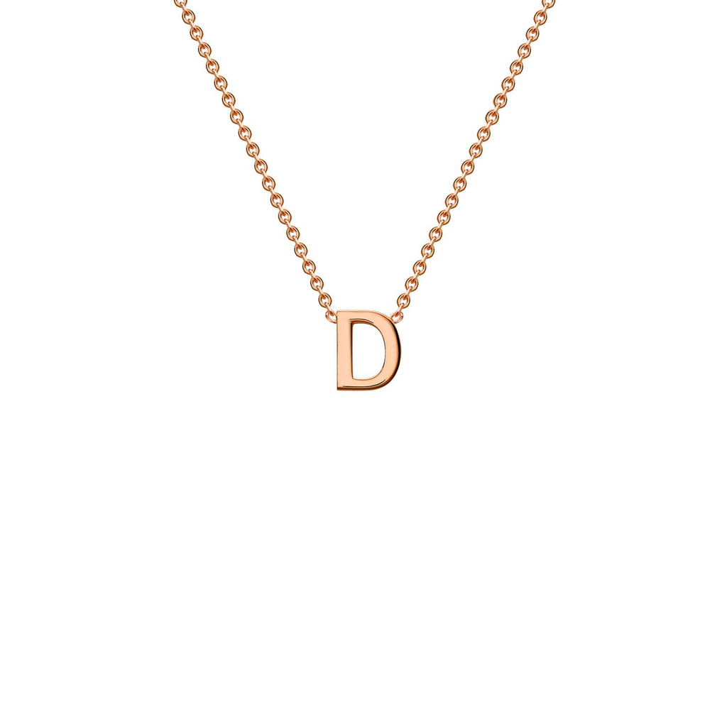 9K Rose Gold 'D' Initial Adjustable Letter Necklace 38/43cm Necklace 9K Gold Jewellery   