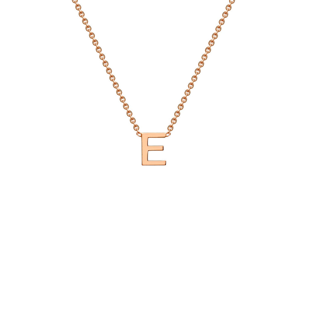 9K Rose Gold 'E' Initial Adjustable Letter Necklace 38/43cm Necklace 9K Gold Jewellery   