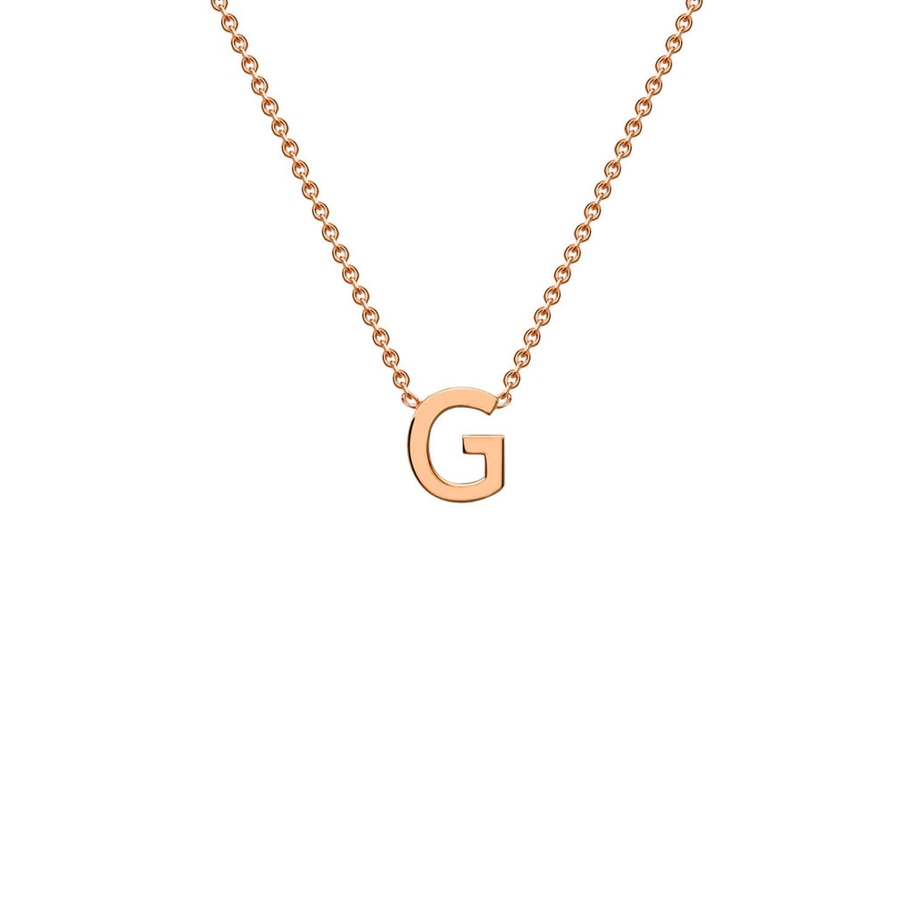 9K Rose Gold 'G' Initial Adjustable Letter Necklace 38/43cm Necklace 9K Gold Jewellery   