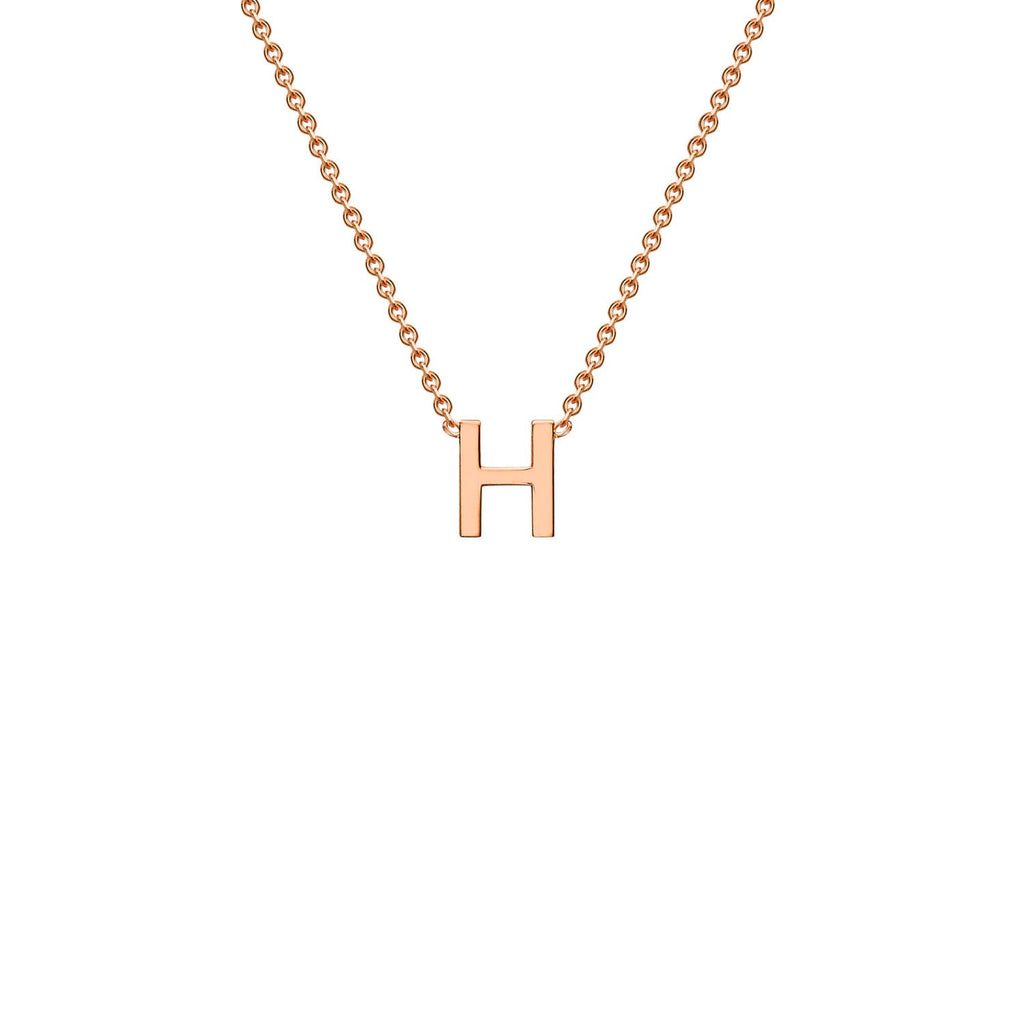 9K Rose Gold 'H' Initial Adjustable Letter Necklace 38/43cm Necklace 9K Gold Jewellery   
