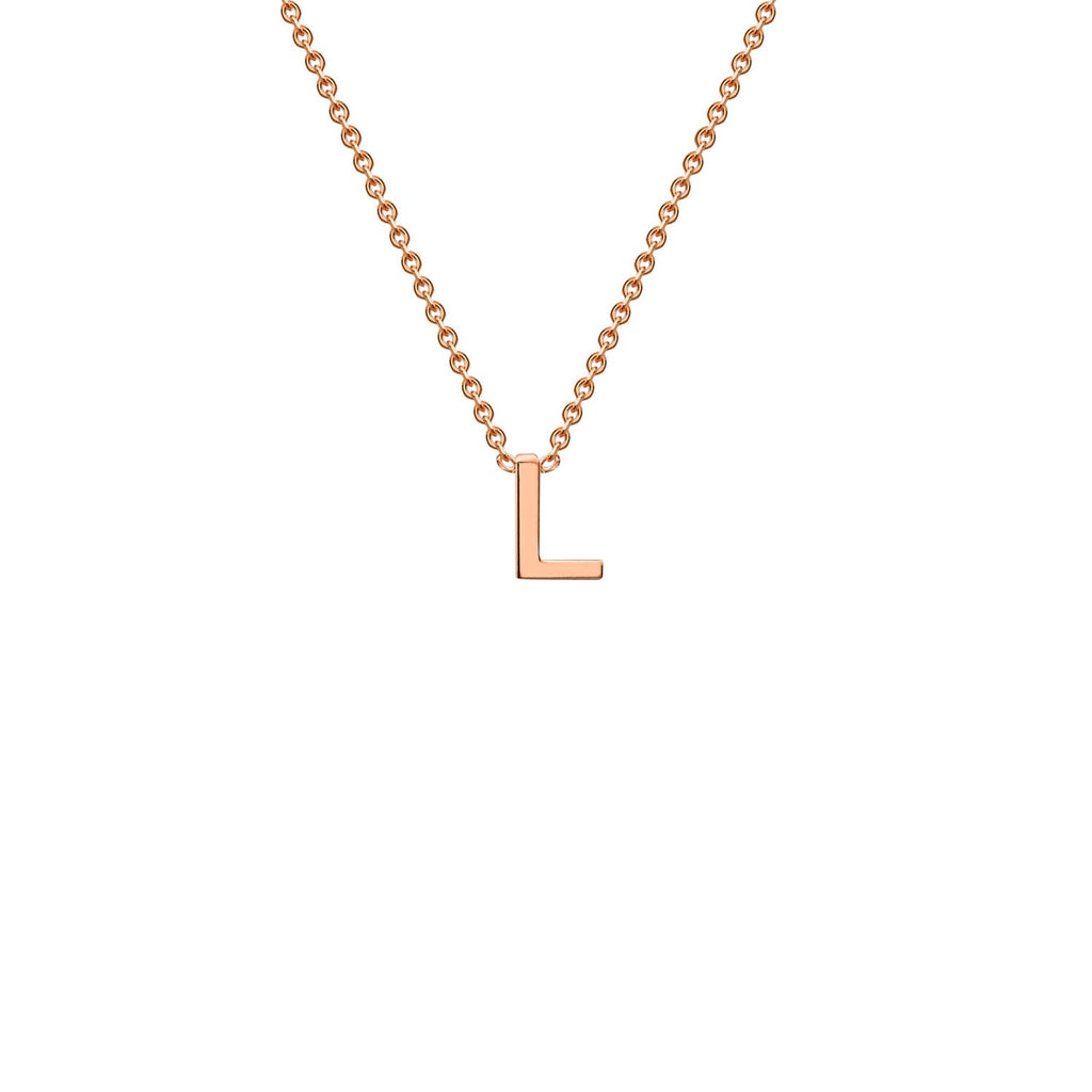 9K Rose Gold 'L' Initial Adjustable Letter Necklace 38/43cm Necklace 9K Gold Jewellery   