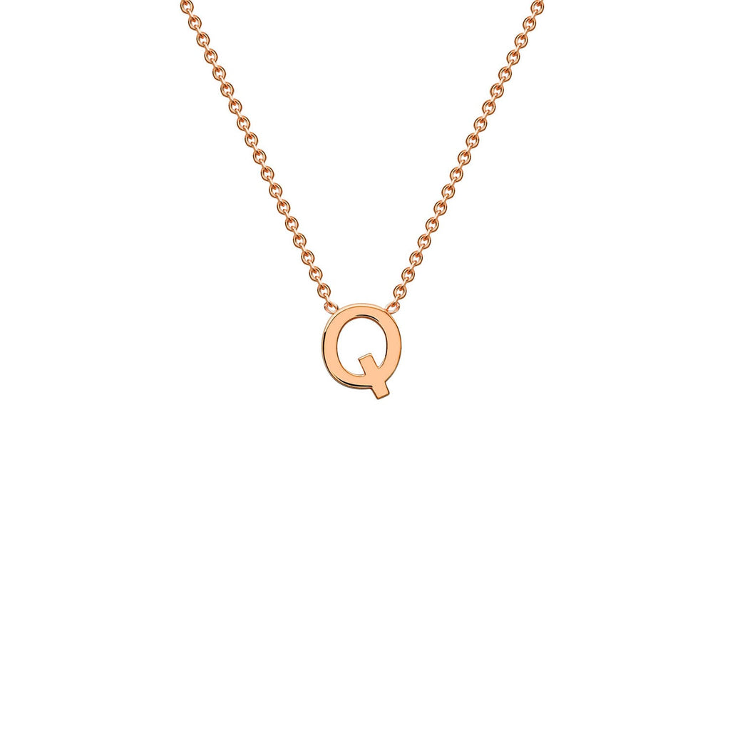 9K Rose Gold 'Q' Initial Adjustable Letter Necklace 38/43cm Necklace 9K Gold Jewellery   