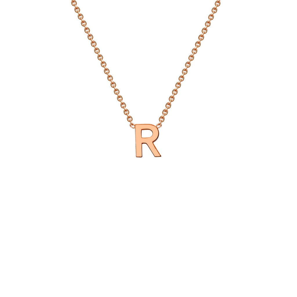 9K Rose Gold 'R' Initial Adjustable Letter Necklace 38/43cm Necklace 9K Gold Jewellery   