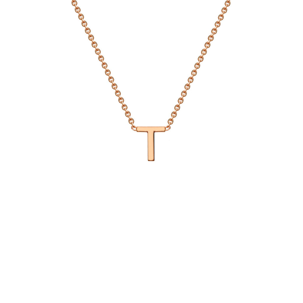 9K Rose Gold 'T' Initial Adjustable Letter Necklace 38/43cm Necklace 9K Gold Jewellery   