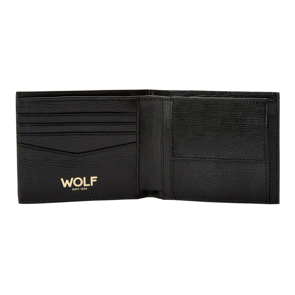Wolf Logo Billfold Wallet with Coin Pouch Black Card Wallet Wolf   