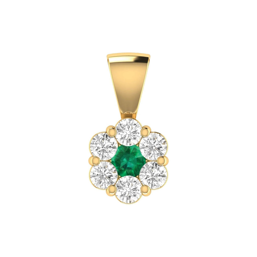 Emerald Diamond Pendant with 0.24ct Diamonds in 9K Yellow Gold - 9YRP33GHE Pendant Boutique Diamond Jewellery   