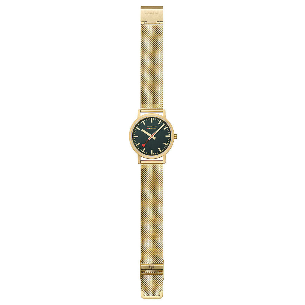 Mondaine Official Swiss Railways Classic Forest Green Mesh 36mm Watch Watch Mondaine   