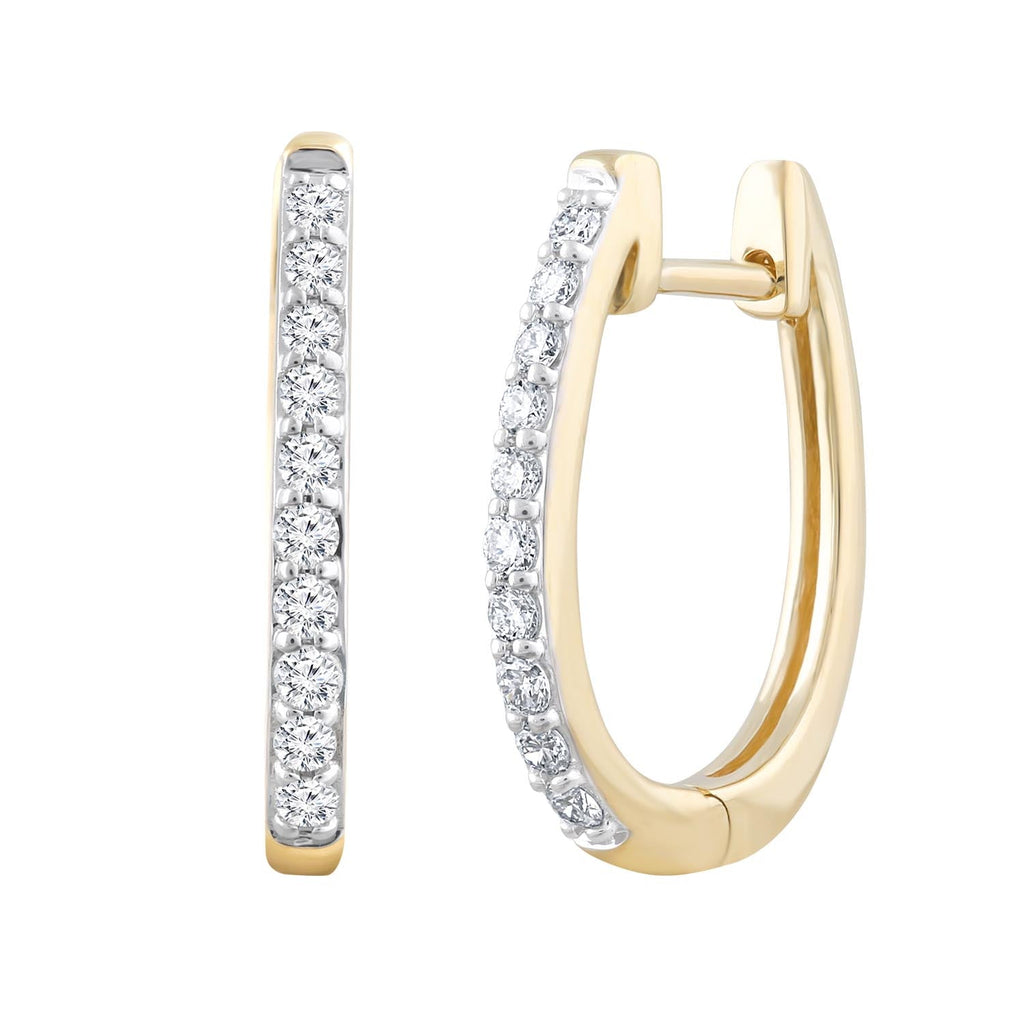 Diamond Huggie Earrings with 0.25ct Diamonds in 18K Yellow Gold - E-14529-025-18Y Earring Boutique Diamond Jewellery   