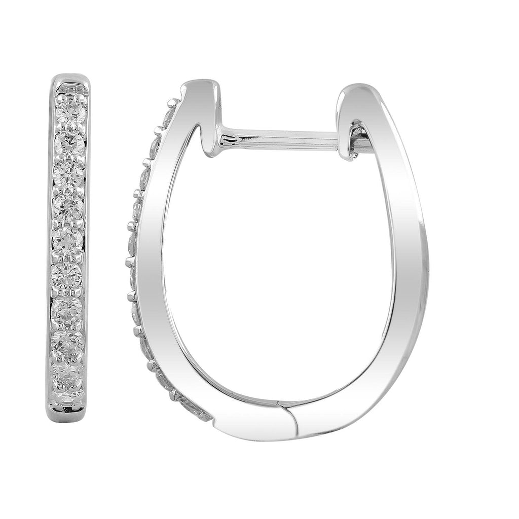 Huggie Earrings with 0.25ct Diamonds in 9K White Gold Earrings Boutique Diamond Jewellery   