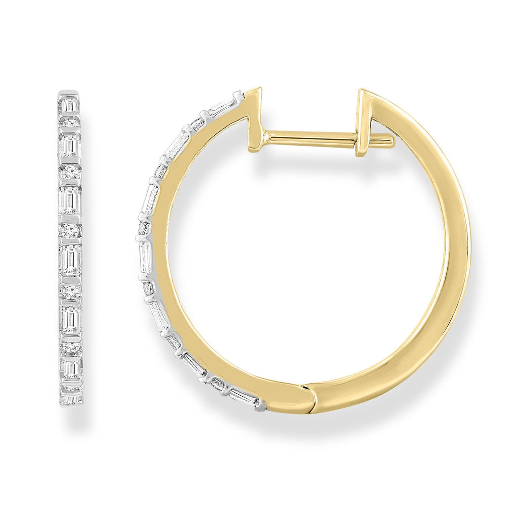 Diamond Hoop Earrings with 0.23ct Diamonds in 9K Yellow Gold Earrings Boutique Diamond Jewellery   