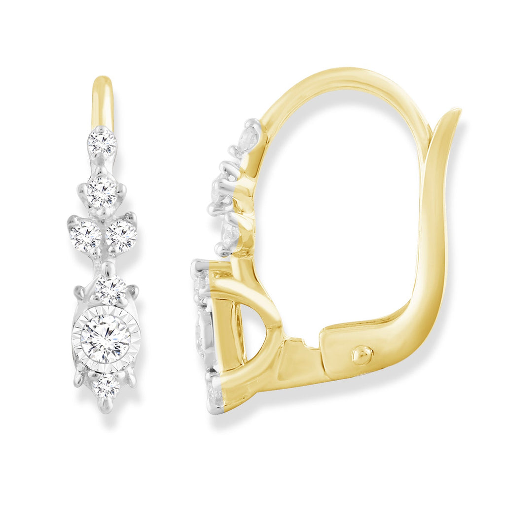 Diamond Earrings with 0.20ct Diamonds in 9K Yellow Gold Earrings Boutique Diamond Jewellery   