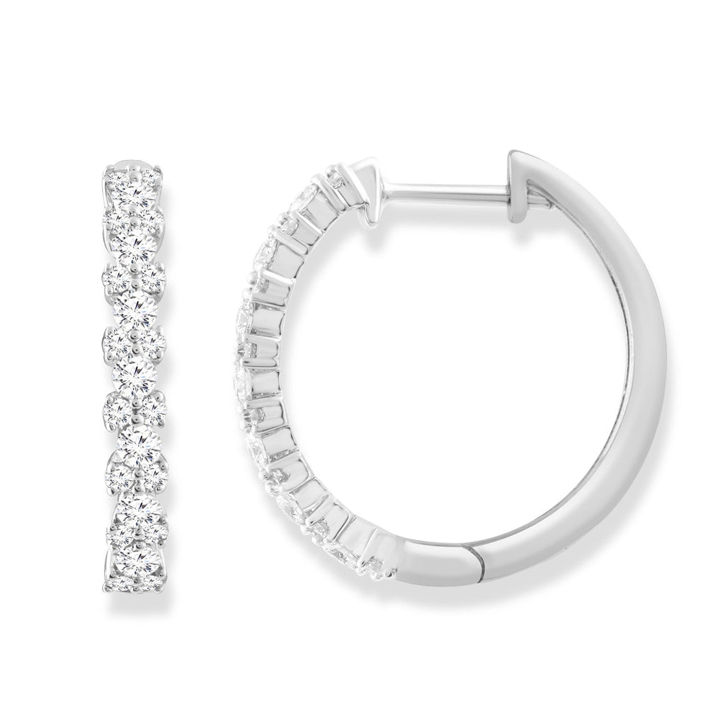 Diamond Hoop Earrings with 0.50ct Diamonds in 9K White Gold Earrings Boutique Diamond Jewellery   