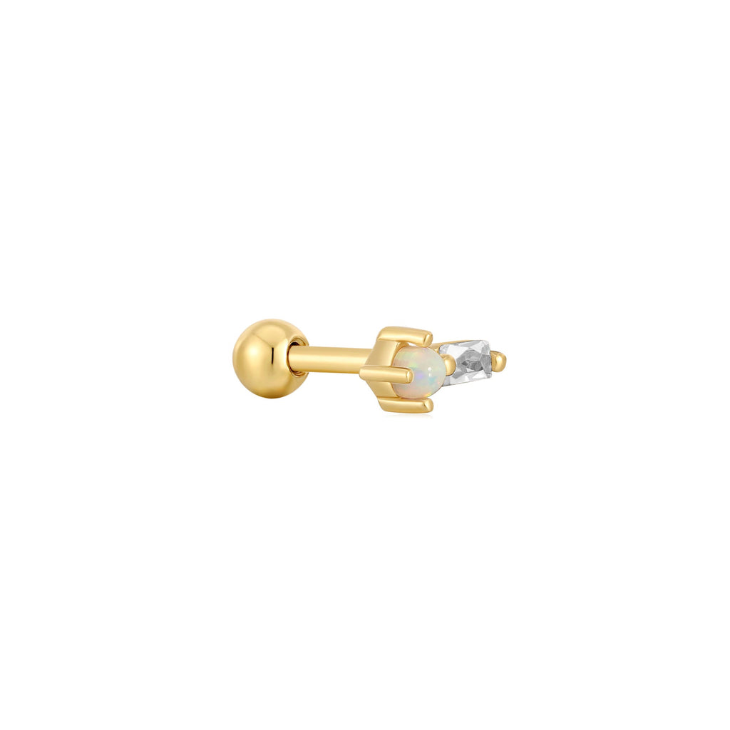 Gold Kyoto Opal Sparkle Barbell Single Earring Earring Ania Haie   