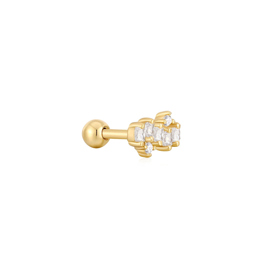 Gold Sparkle Cluster Climber Barbell Single Earring Earring Ania Haie   