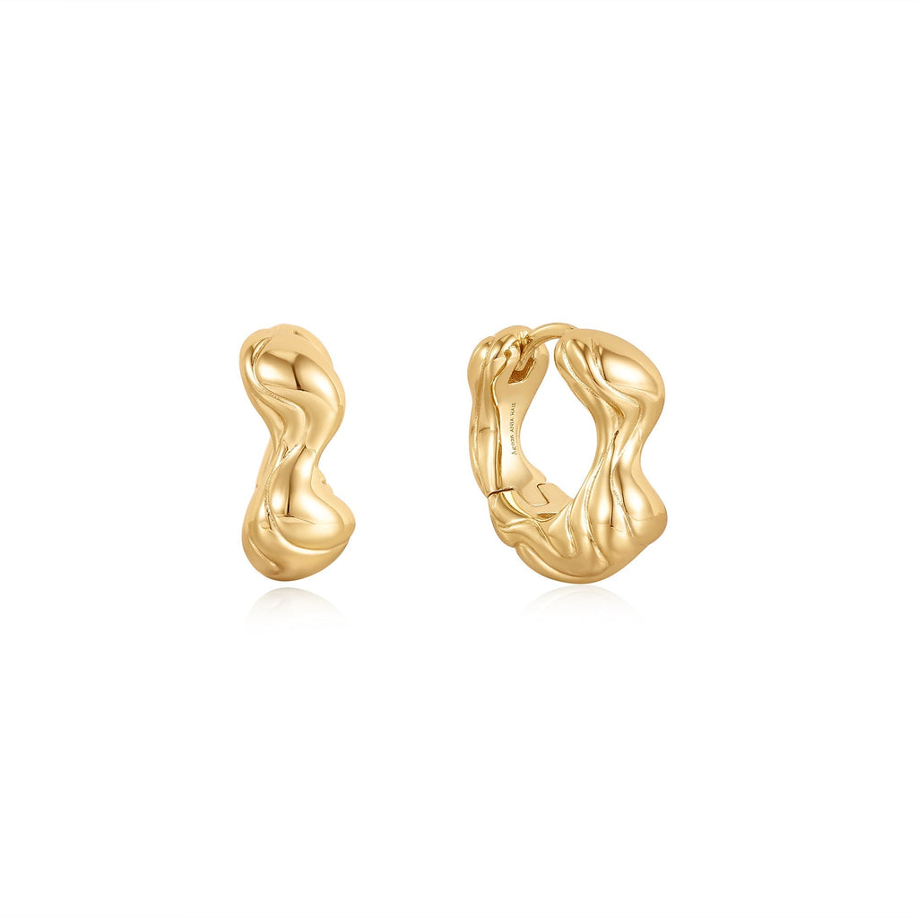 Ania Haie Gold Twisted Wave Thick Hoop Earrings Earrings Ania Haie   