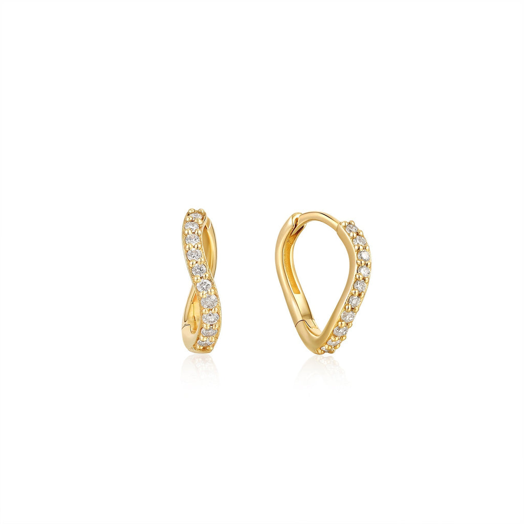 Ania Haie 14kt Gold Magma Diamond Huggie Hoop Earrings Earrings Ania Haie   