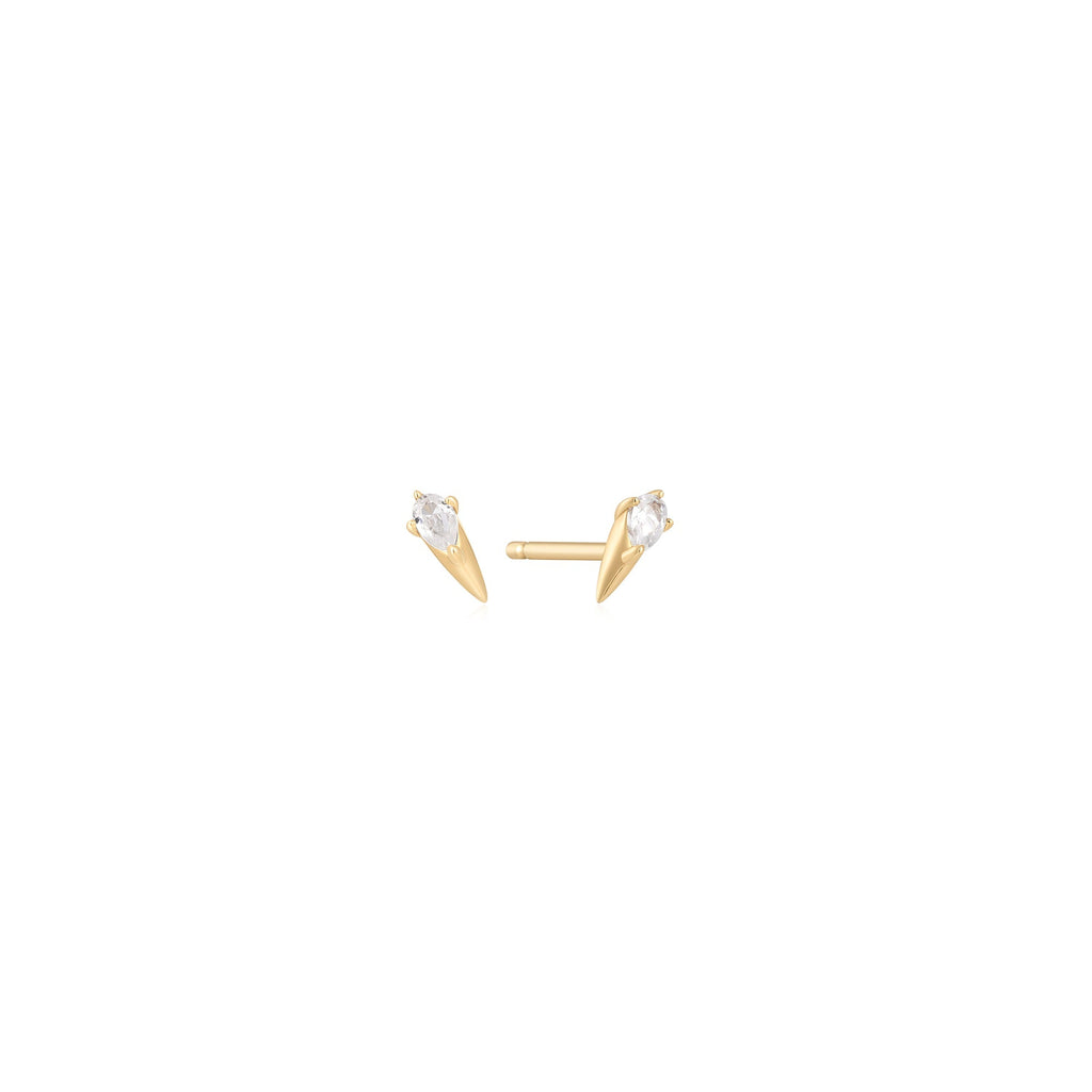 Ania Haie 14kt Gold White Sapphire Spike Stud Earrings Earrings AH 14kt Gold   