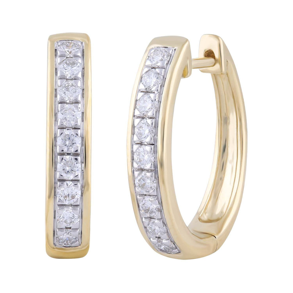 Huggie Earrings with 0.53ct Diamond in 9K Yellow Gold Earrings Boutique Diamond Jewellery   