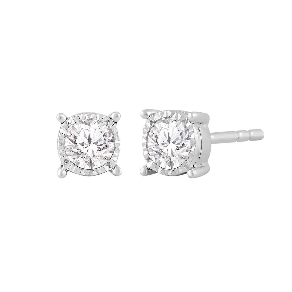 Stud Earrings with 0.25ct Diamond in 9K White Gold Earrings Boutique Diamond Jewellery   