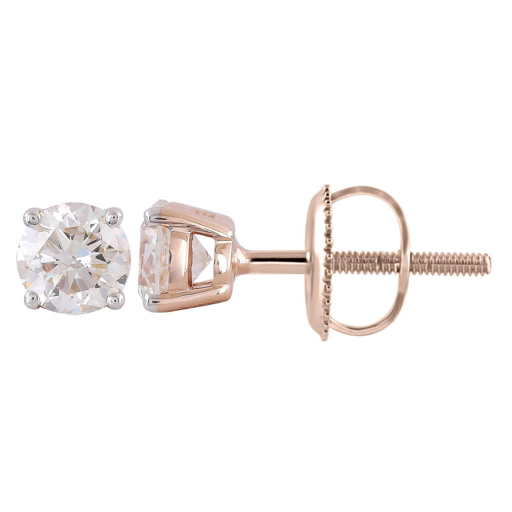 Stud Earrings with 0.75ct Diamonds in 9K Rose Gold Earrings Boutique Diamond Jewellery   